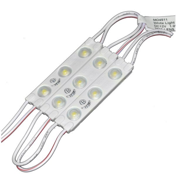 Module LED cu lentila incapsulata, 3 led-uri, SMD 2835, 12V, 0.72W, 7000K alb rece
