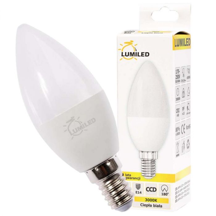 Bec LED E14 lumanare, 10W lumina calda, Lumiled