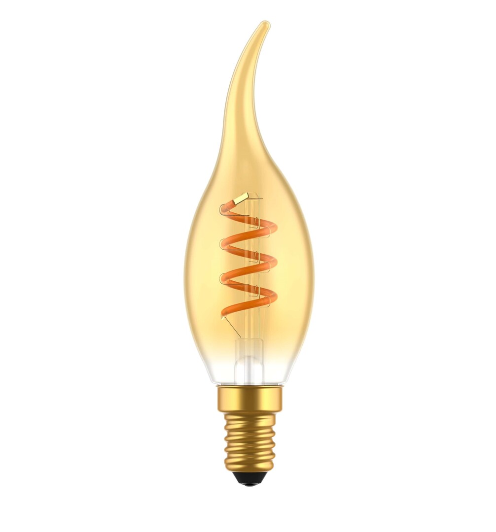 Bec LED filament(spirala), flacara 2.5W E14, auriu Rabalux