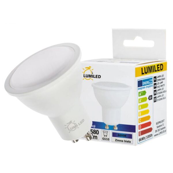 Bec led GU10, 6W(60W), 580lm, A+, lumina alba rece, Lumiled