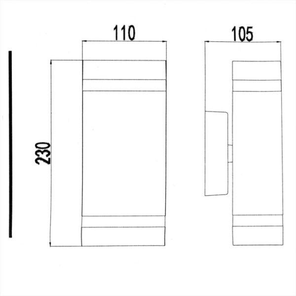 Aplica de perete dubla 2x GU10 ALUMINIU gri IP54