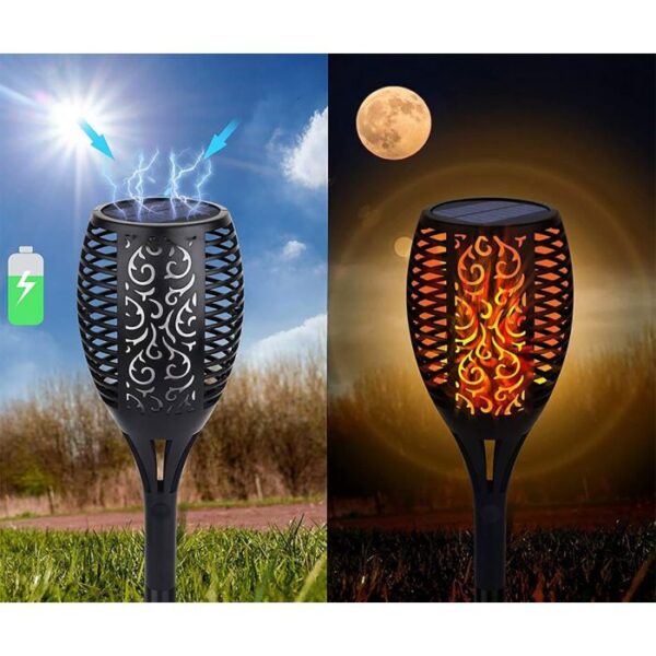 Lampa solara de gradina LED efect de flacara – 40cm