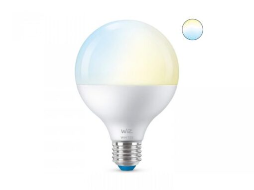 Bec LED Inteligent WiZ, Wi-Fi, Bluetooth, G95, E27, 11W (75W), 1055 Lm, Lumina Alba Reglabila