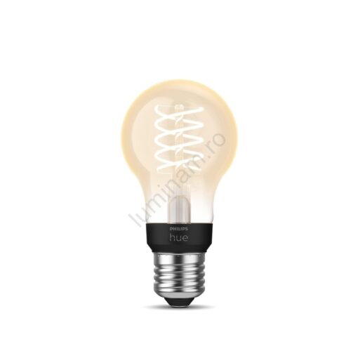 Bec LED vintage (decorativ) Philips Hue, bluetooth, E27, 7W (40W), 550 lm, lumina alba calda