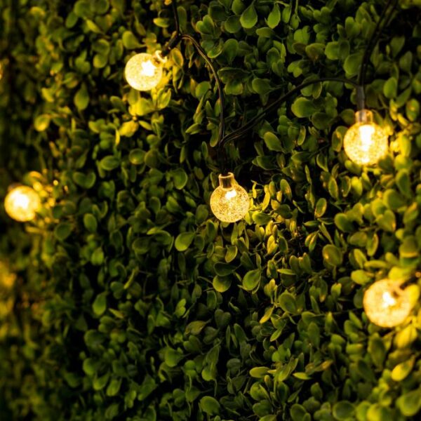 Ghirlandă solară 50 x LED-uri bile decorative 9,25 m 3000K