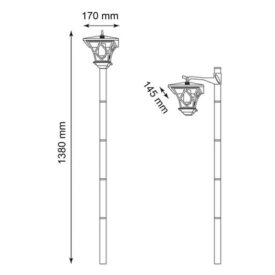 Lampa Solara De Gradina LED 150cm