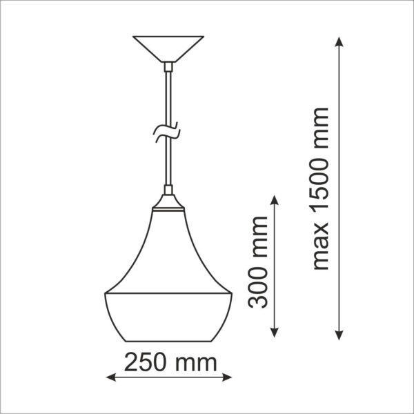 Pendul Alb/Auriu 1XE27 – inaltime reglabila