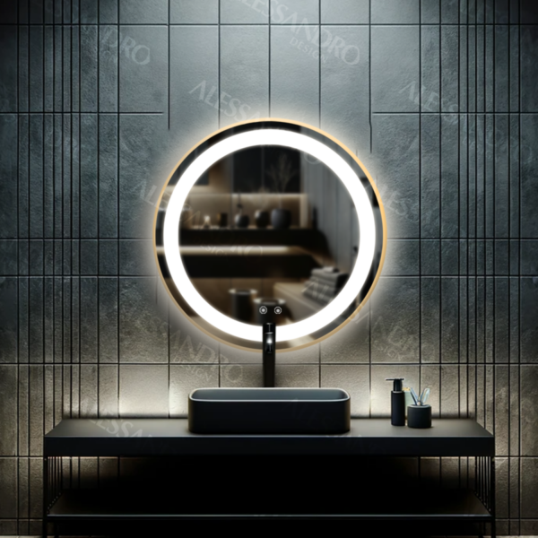 Oglinda LED Touch Venere Sistem Dezaburire Rama Aurie 70x70 cm Colectia Marcello Funghi - imagine 3