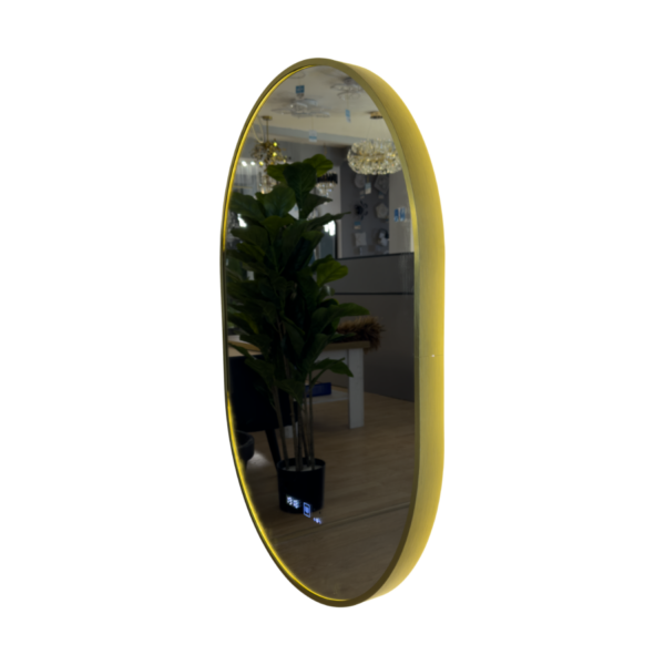 Oglinda LED Touch Revin Senzor Sistem Dezaburire Ceas Temperatura Rama Aurie 60x80 cm Colectia Marcello Funghi - imagine 3