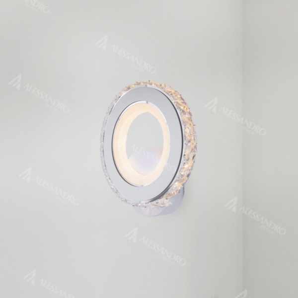 Aplica LED Borandis, Alb cu Crom, Acril si Cristal , Lumina Rece/Calda/Neutra