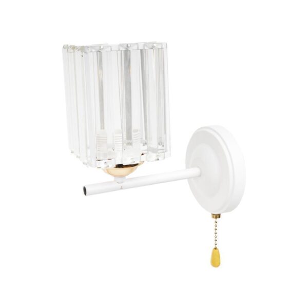 Aplica Mirabela, 1*E27, Metal si Cristal, Alb