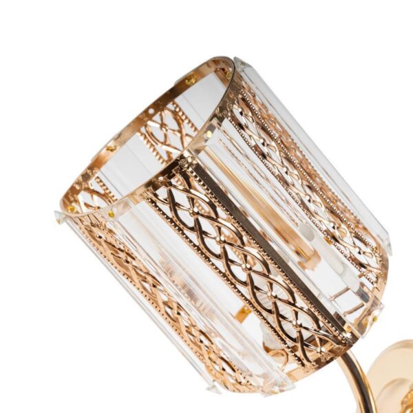 Aplica Rumias, 1*E27, Metal si Cristal, Auriu - imagine 2