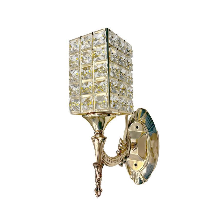 Aplica Yakira 1*E27, Metal si Cristal, Auriu
