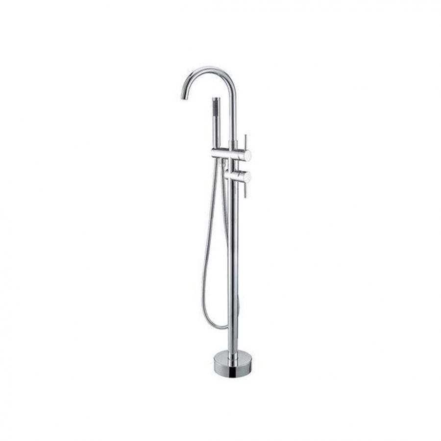 Baterie de Podea cu Cadru Rotund, Alama Sanitara, Crom, CF2032