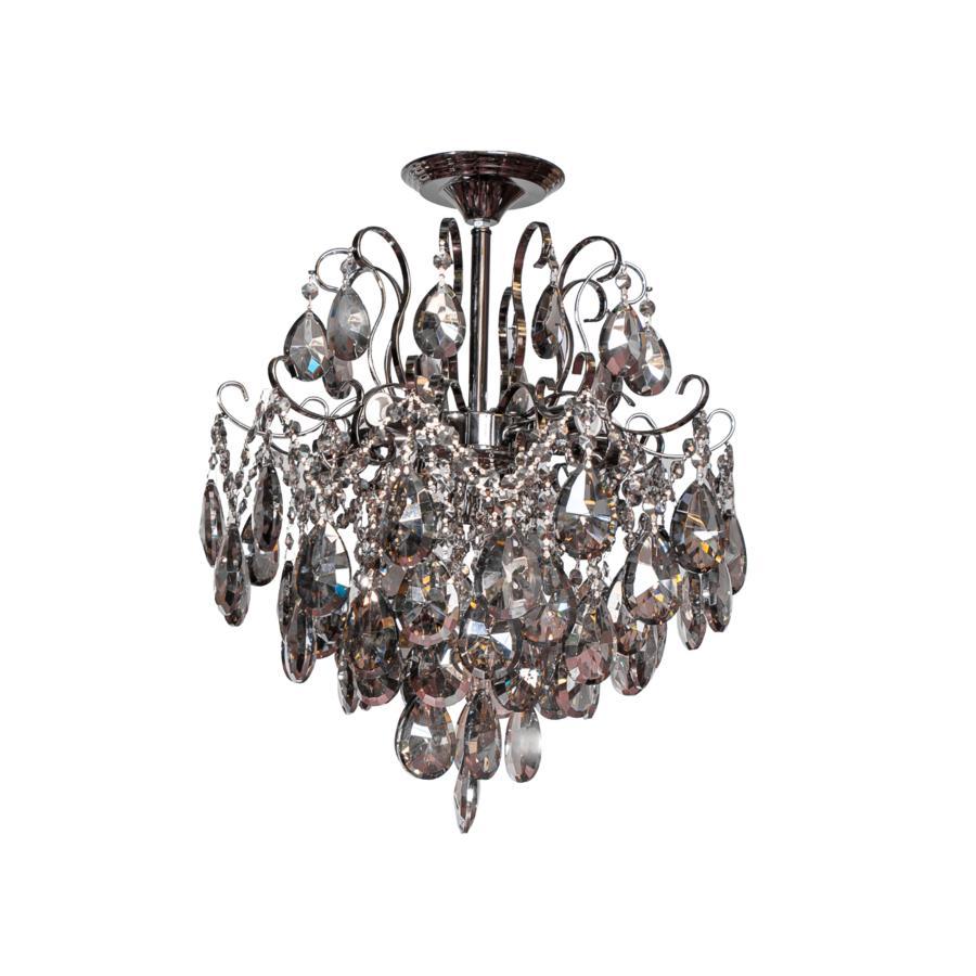 Candelabru Casi, 9*E14, Negru, Metal si Cristal