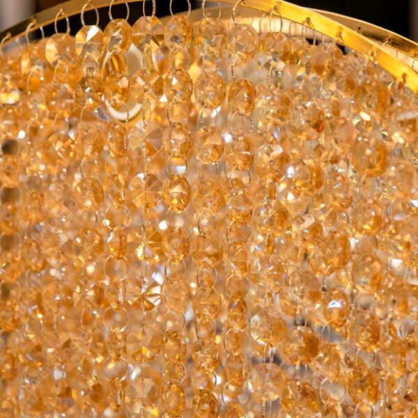 Candelabru Cristal Ander, 8*E27, Auriu, Metal si Cristal - imagine 2