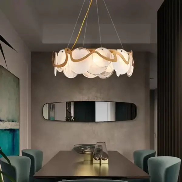 Candelabru Cristal Harold 8x E14 Alb Auriu