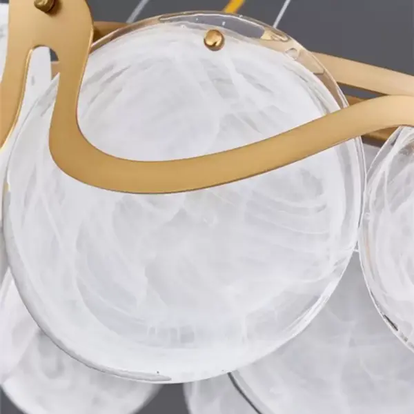Candelabru Cristal Harold 8x E14 Alb Auriu - imagine 4