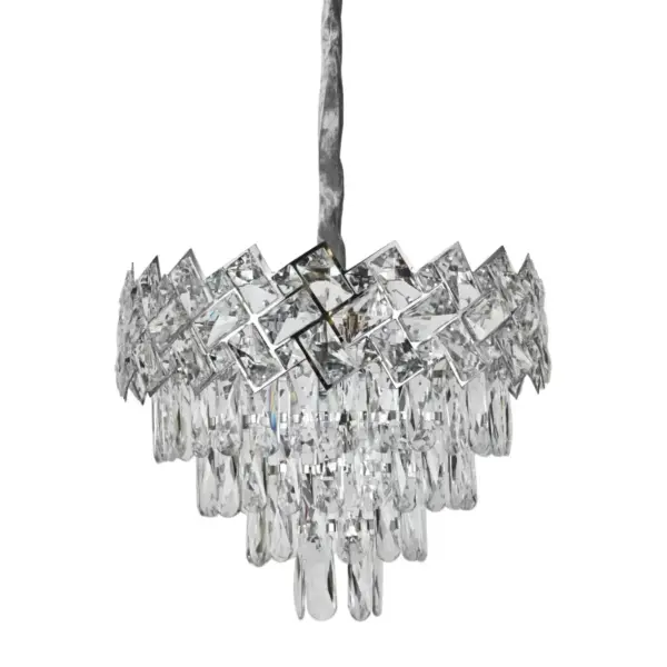 Candelabru Cristal Mathias 5x E27 Argintiu - imagine 2