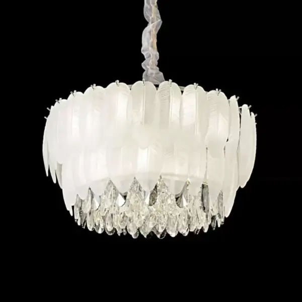 Candelabru Cristal Prince 6x E14 Alb Auriu