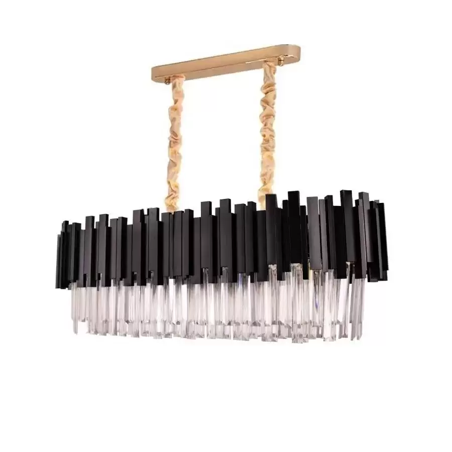 Candelabru Cristal Roland 8x E27 Negru Auriu