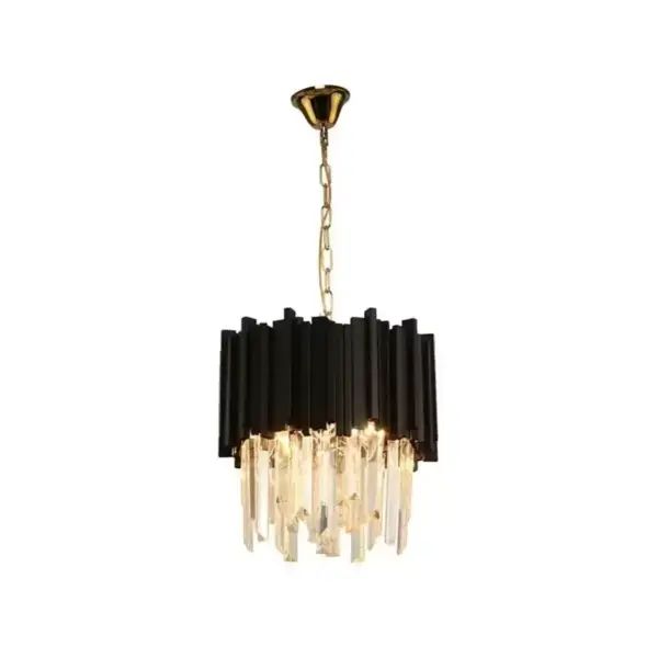 Candelabru Cristal Ryder 3x E27 Negru Auriu