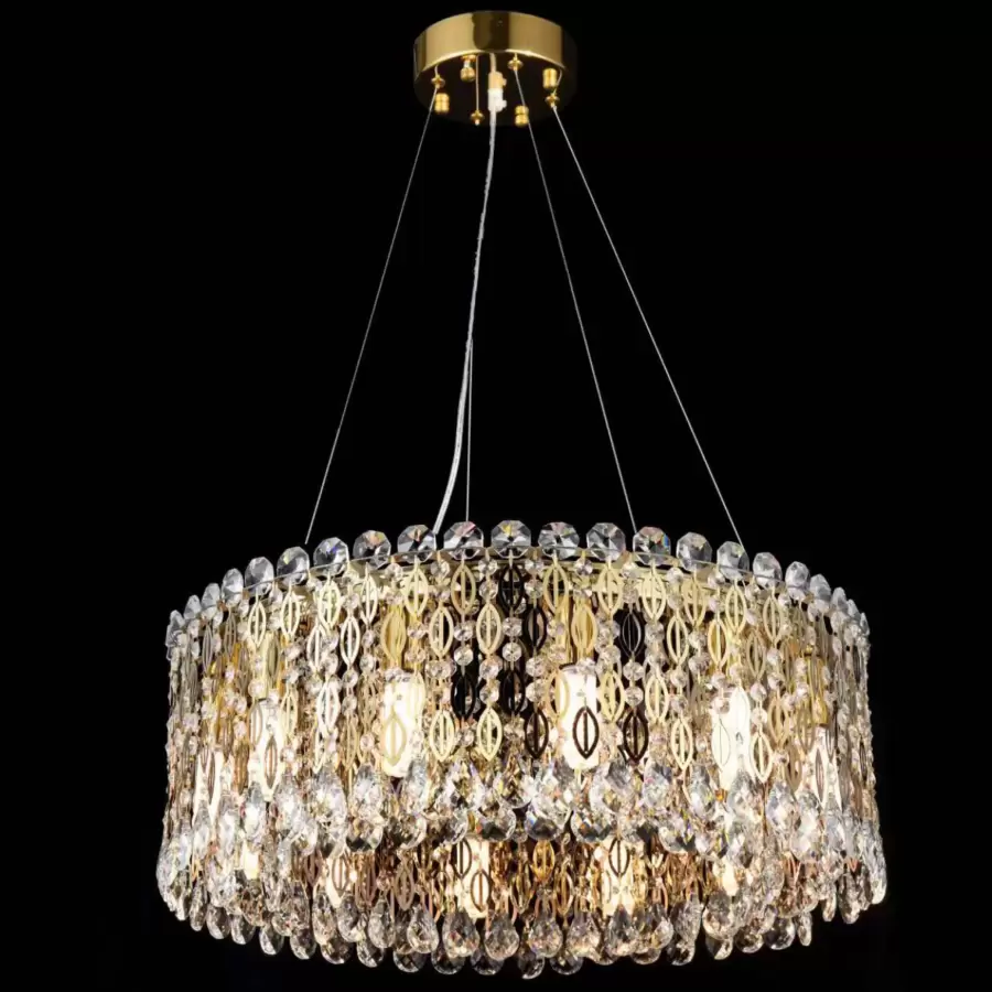 Candelabru Cristal Samuel 12x E14 Auriu