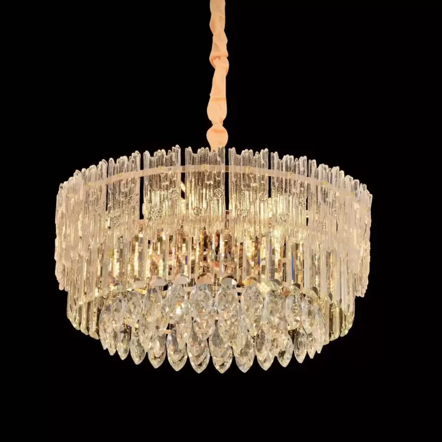 Candelabru Cristal Zyair 9x E14 Auriu