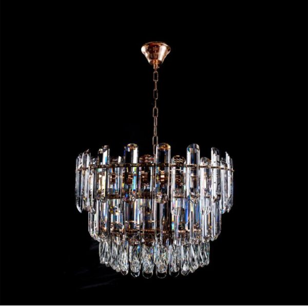 Candelabru Fedreric, 8*E27, Auriu, Metal si Cristal
