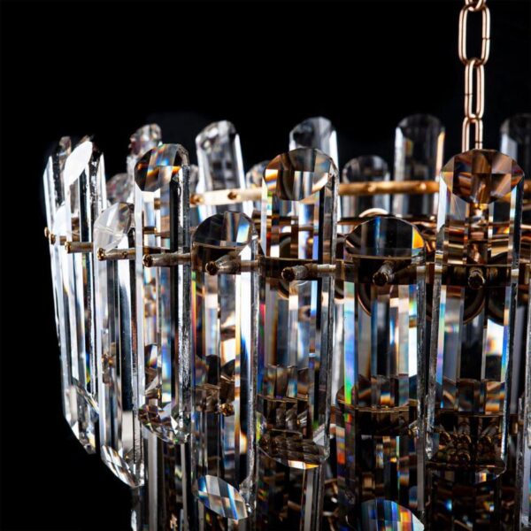 Candelabru Fedreric, 8*E27, Auriu, Metal si Cristal - imagine 2
