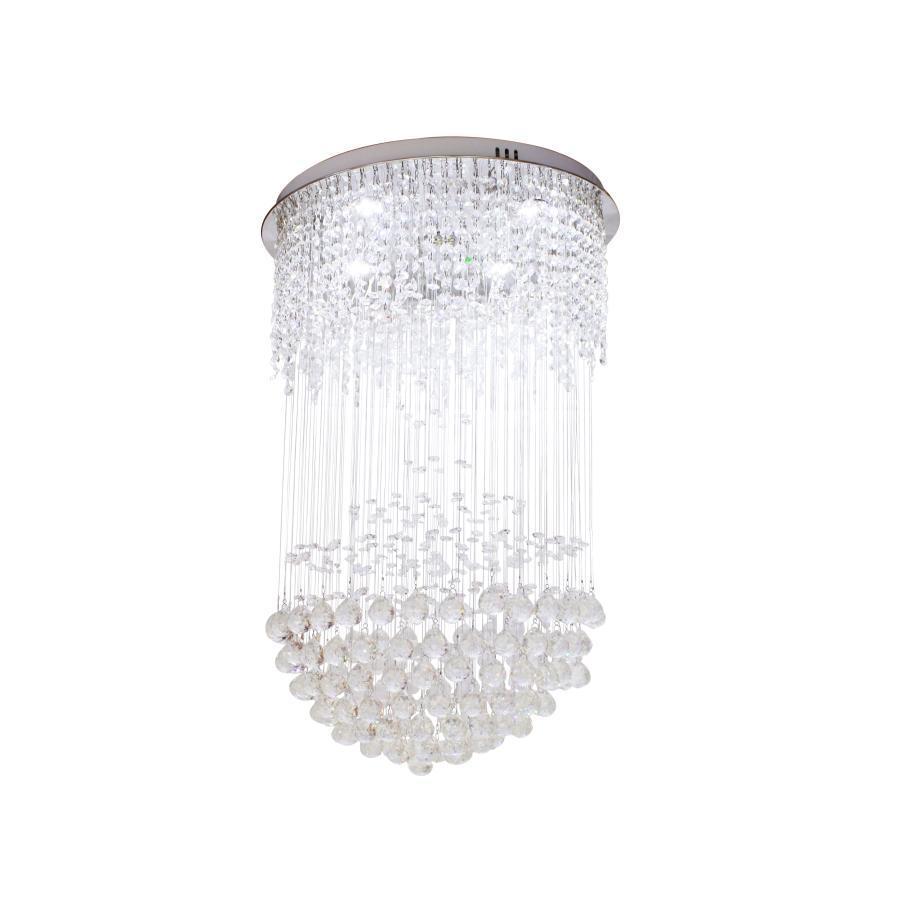 Candelabru LED Castore, 50W, Dimabil, Alb, Metal si Cristal