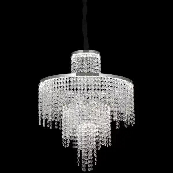 Candelabru LED Cristal Stetson 80W Argintiu - imagine 2