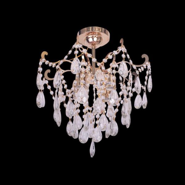 Candelabru Vladimir, 5*E27, Auriu, Metal si Cristal - imagine 2
