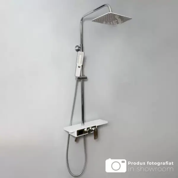 Coloana Dus Korman Technik, Afisaj LCD, Inox, Alb/Argintiu, SJG/009