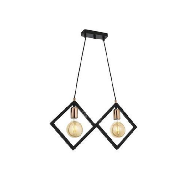 Lustra Atenis, 2*E27, Metal, Negru - imagine 2