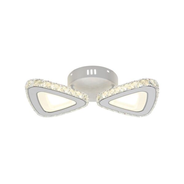 Lustra LED Cleon cu Telecomanda, 2.4Ghz, 56W, Acril si cristal, Alb - imagine 2