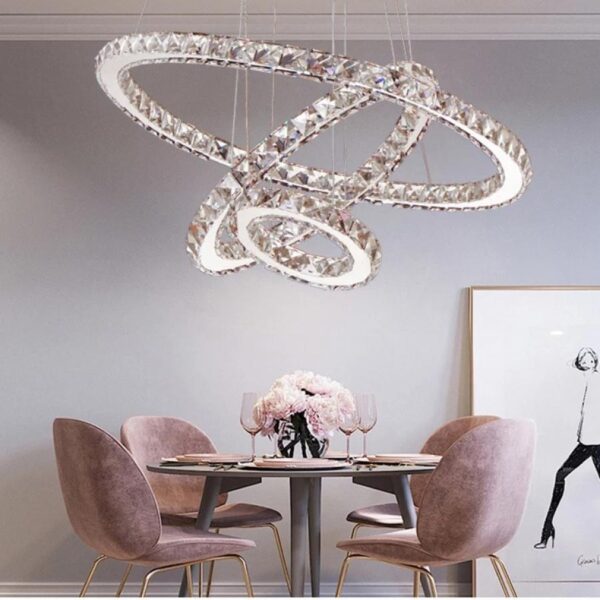 Lustra LED Cristal cu Telecomanda Hallie, 138W, Argintiu - imagine 2