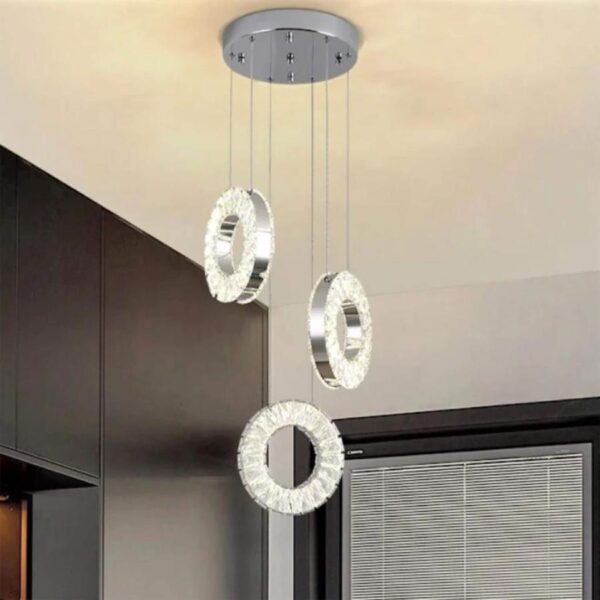 Lustra LED Cristal cu Telecomanda Yeliz 48W Argintiu