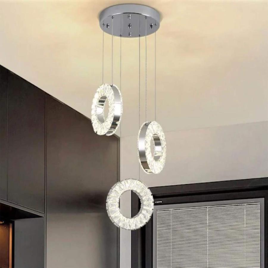 Lustra LED Cristal cu Telecomanda Yeliz 48W Argintiu