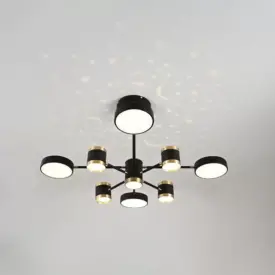 Lustra LED cu Telecomanda Jonis 87W Dimabila Alb Negru