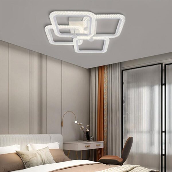 Lustra LED Faida cu Telecomanda, 2.4Ghz, 120W, Acril, Alb