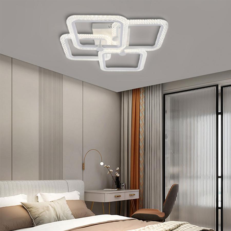 Lustra LED Faida cu Telecomanda, 2.4Ghz, 120W, Acril, Alb