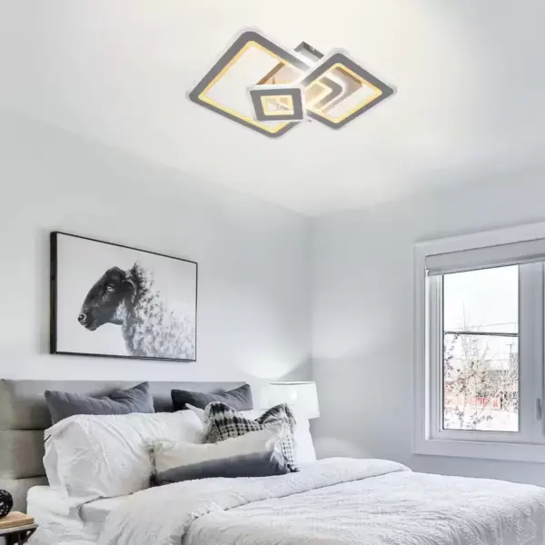Lustra LED cu Telecomanda Hortensia 190W Dimabila Alb