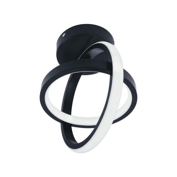 Lustra LED Sferana, 24W, Lumina Rece/Calda/Neutra, Negru, Acril - imagine 3