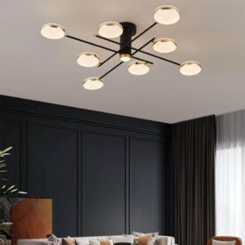 Lustra LED cu Telecomanda Abena 154W, Auriu Negru