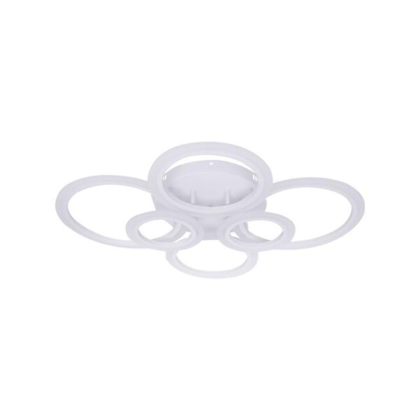 Lustra LED cu Telecomanda Brigitte 6 Cercuri 100W Lumina Rece/Calda/Neutra Dimabila Alb - imagine 4