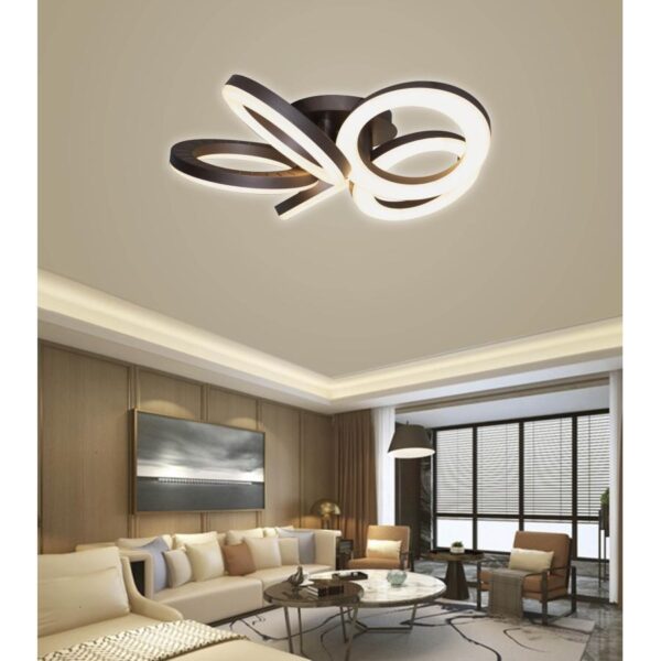 Lustra LED cu Telecomanda Cezara, 120W, Maro, Dimabila