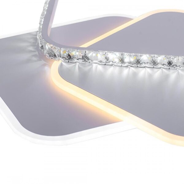 Lustra LED cu Telecomanda Everly, 100W, Dimabila, Alb - imagine 3