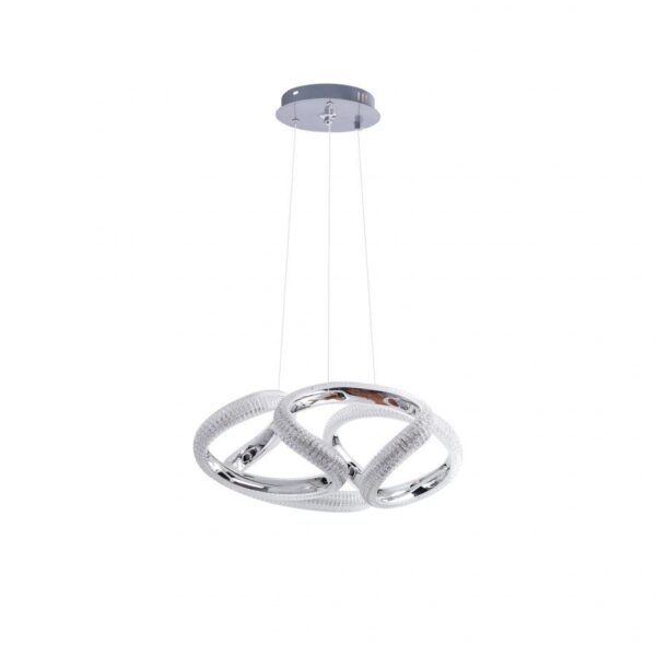 Lustra LED cu Telecomanda Iulia, 80W, Dimabila, Crom - imagine 2