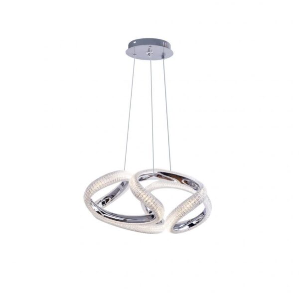 Lustra LED cu Telecomanda Iulia, 80W, Dimabila, Crom - imagine 4